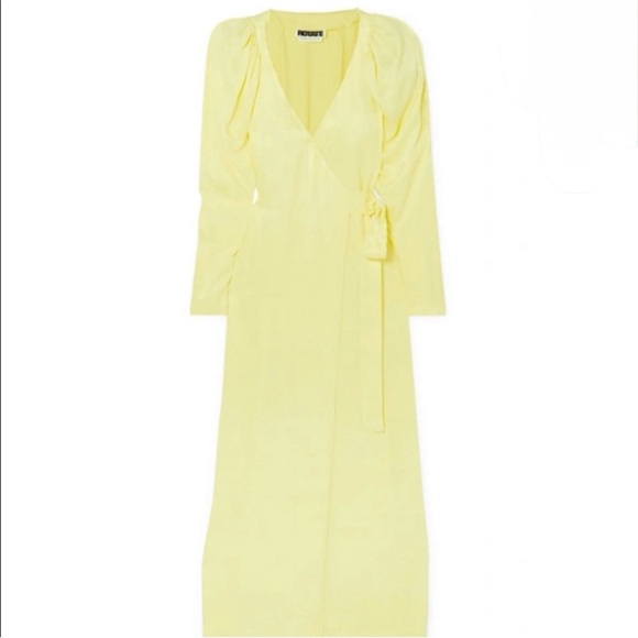 Butter Yellow Wrap Dress, ROTATE BIRGER CHRISTIANSEN - Picture 3 of 8